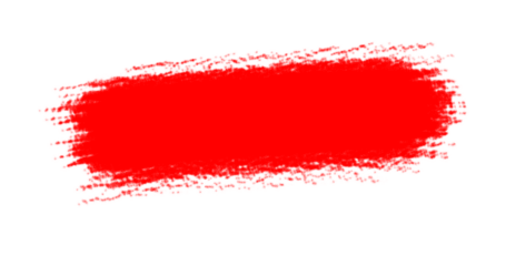 Bold red brushstroke against a dark backdrop creates a striking and dramatic visual