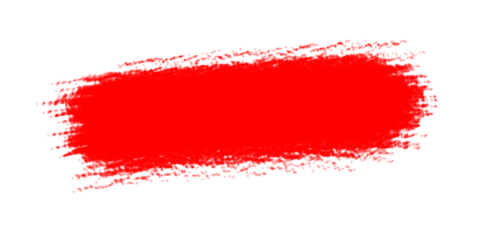 Bold red brushstroke against a dark backdrop creates a striking and dramatic visual