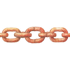 Obraz premium Rusty metal chain on black background depicting strength and connection, cut out