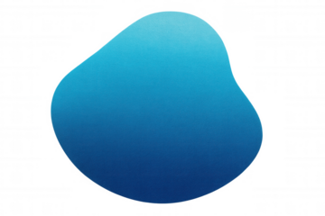 Gradient blue blob featuring textured surface, translucent background highlighting contemporary graphic design element