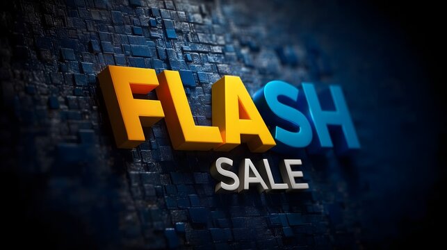 High impact logo design showcasing vibrant colors and bold typography for a flash sale, emphasizing urgency and excitement