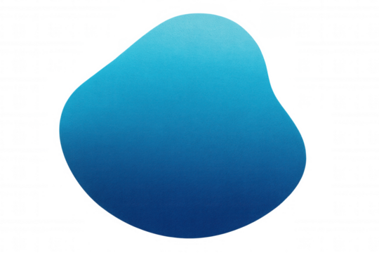 Gradient blue blob featuring textured surface, translucent background highlighting contemporary graphic design element