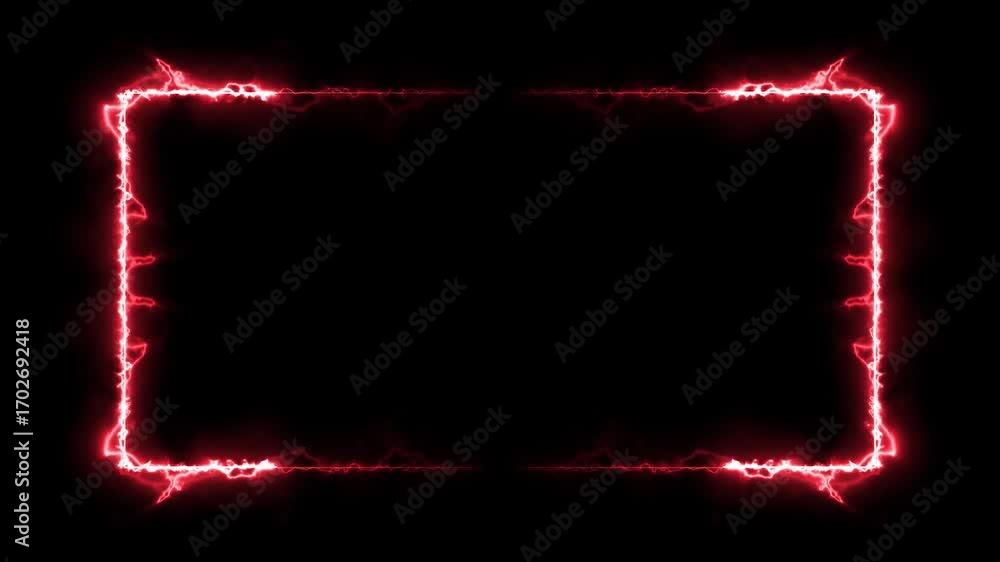 Aufkleber animation of glowing neon rectangles abstract background. abstract glowing plasma red neon rectangle