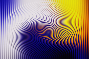 Illustration of abstract swirling lines with blue, white, yellow, and orange gradient effect