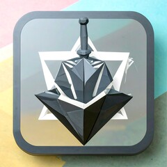 Dark, geometric menorah on app icon