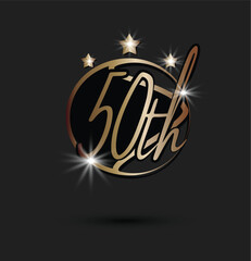 Golden 75th anniversary logos celebrating seventy-five years on dark background