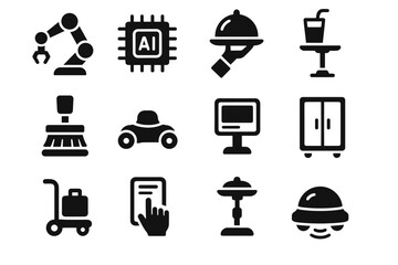 Interface futuristic tray luggage holder ai icon icons mobility vacuum wardrobe butler
