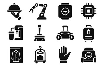 Recipe board icon frying vector display ingredient arm robotic spatula cooking luxury