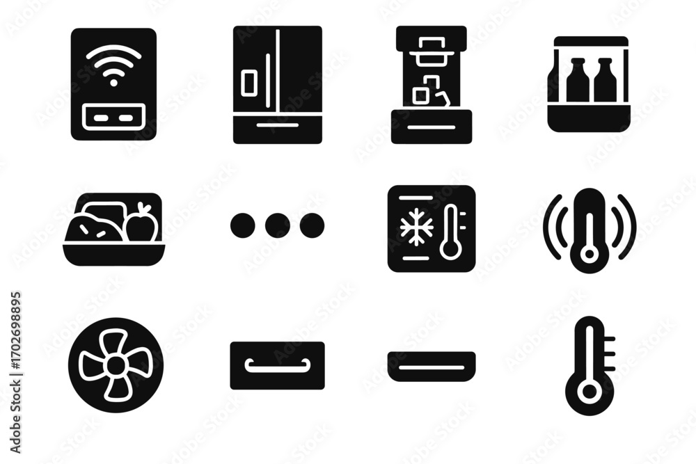 Poster fridge module vector led tray panel icon cooling smart sensor drawer
