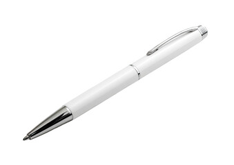 White ballpoint pen, angled view, simple design