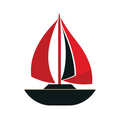 Red black sailboat