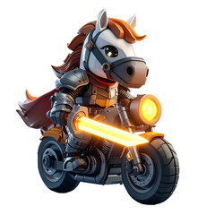 Cute horse riding motorcycle