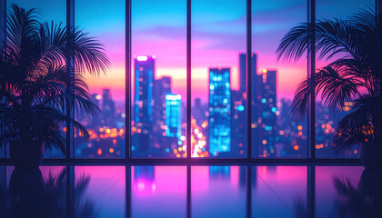 Palm Frond Overlapping Shadows Abstract Minimal Background. Sukkot concept. Generated Image