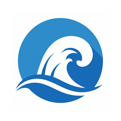 Obraz premium Blue wave symbol