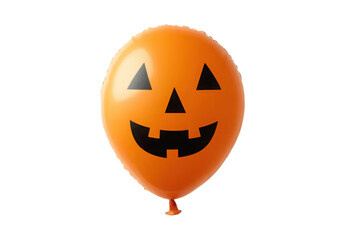 Orange halloween balloon floating with transparent background
