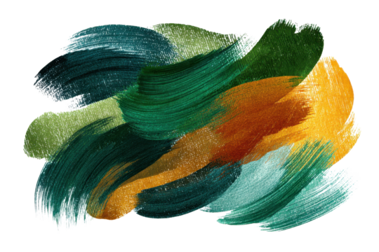 Abstract watercolor brush stroke flow shape transparent PNG set bundle isolated background. Vibrant, vivid, colorful art shapes, bright pear forest green color texture design - Powered by Adobe