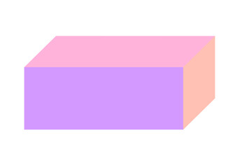 Colorful three-dimensional hexagonal prism geometric shape. Multicolor 3D polyhedron illustration