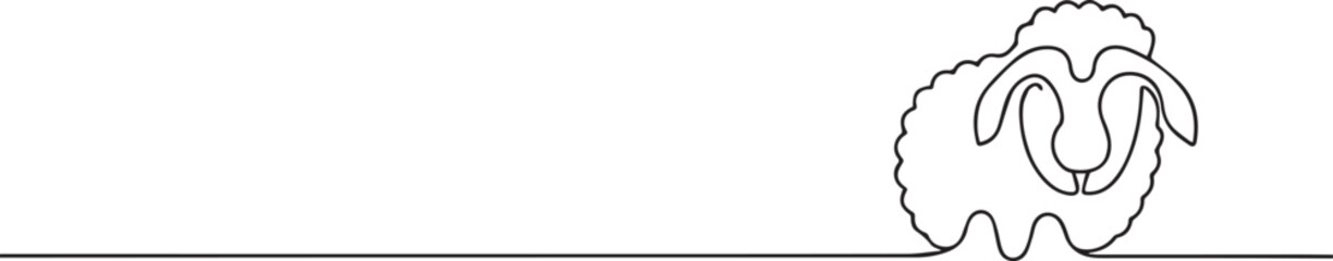 Ram goat head one continuous line art, Vector illustration, One line art, Line art graphic style