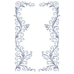 A frame with patterns and floral motifs, drawn by hand — a decorative illustration for design, decoration, and creativity.