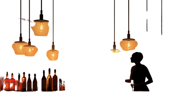 Frontline Cocktail Bar PNG Isolated on White Background for Drinks, Party, and Nightlife Design