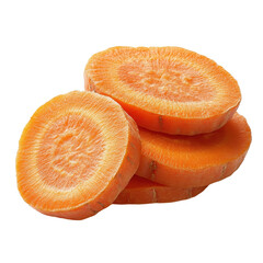 Slices of carrot isolated on transparent background