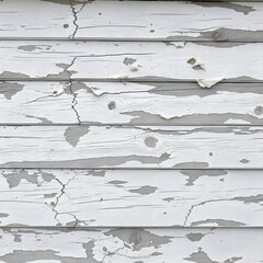 Old White Wooden Wall with Peeling Paint