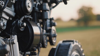 motorcycle engine mechanical close-up