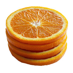 Stack of orange slices isolated on transparent background