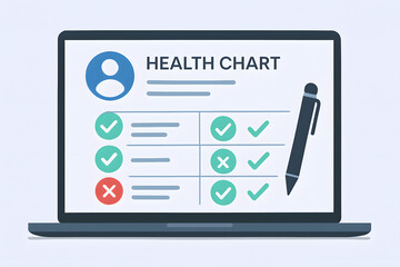 Online Healthcare Dashboard on Laptop