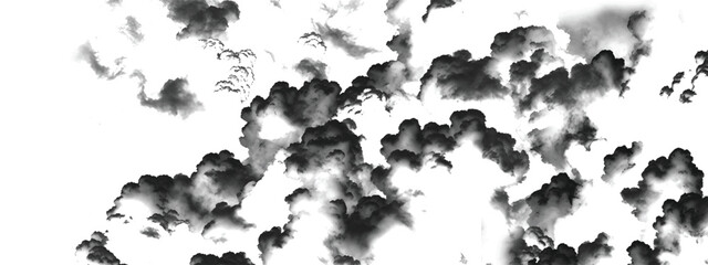 Obraz premium Abstract artistic sky filled with layered storm cloud formations in grayscale