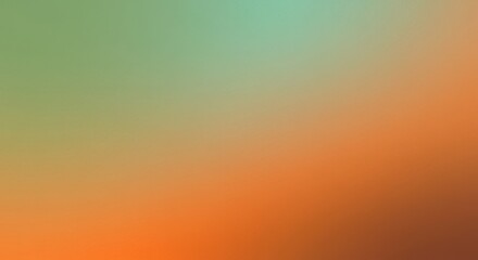 Obraz premium A gradient image transitioning from a cool, muted green in the upper left to a warm, vibrant orange and brown in the lower right.