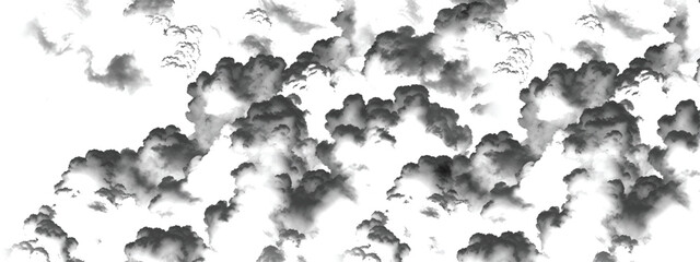 Obraz premium Surreal artistic sky background with dark rolling layered cloud formations