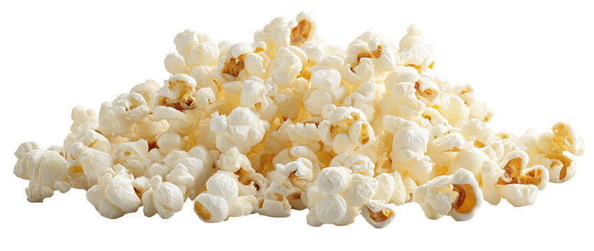 A pile of fluffy, light-colored popcorn
