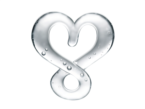 Transparent Heart Shape with Bubbles on Background love symbol isolated on a transparent background
