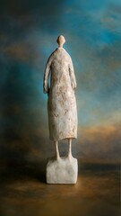 statue of a man in the sea