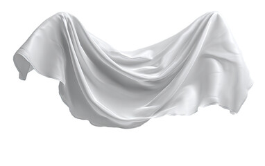 Draped white fabric, flowing, smooth, elegant