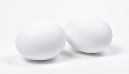 Goose Eggs on Isolated White Background &ndash; Large White Shells with Smooth Surface and Bright Studio Lighting