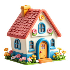 Toy house isolated on transparent background