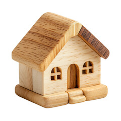 Toy wooden house isolated on transparent background