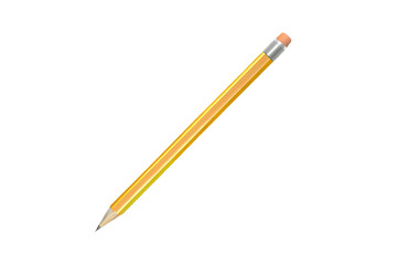 Yellow Wooden Pencil With Pink Eraser On Background writing drawing isolated on a transparent background