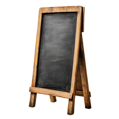 Vertical standing blackboard isolated on transparent background