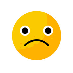 Unhappy face emoticon with frown mouth