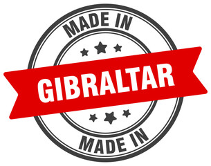Made in Gibraltar round sign. Made in Gibraltar stamp.