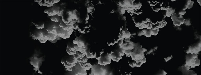 Monochrome textured sky filled with turbulent storm clouds and mist