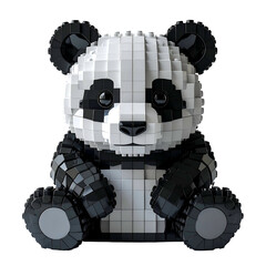 Cute panda made of building blocks