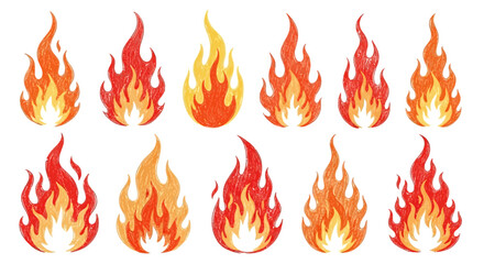 スタイリッシュな炎＆ファイヤーベクターコレクション｜エネルギッシュでダイナミックなデザイン素材