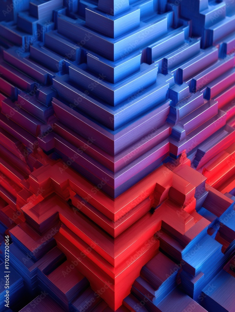 Poster colorful geometric shapes create a striking visual structure in a modern abstract design displaying 