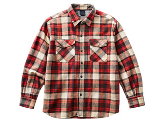 Oversized flannel shirt isolated on white background