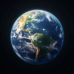 Fototapeta premium Earth View from Space Azure Oceans, Verdant Continents, and Swirling Cloudscapes