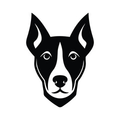  minimal monochrome dog head design